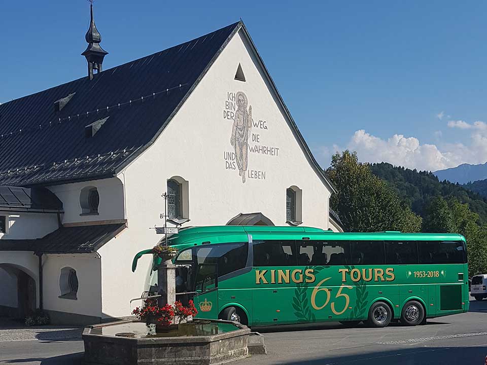 KC65 ABC outside Schwarzenberg Church on the Kings Coaches Summer Alpine Dreams tour KC65 ABC outside Schwarzenberg Church on the Kings Coaches Summer Alpine Dreams tour